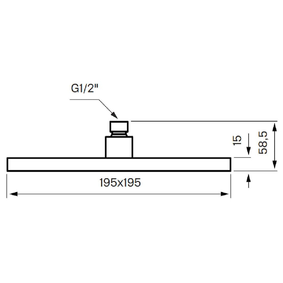 Tapwell ZSOF075 Taksil 195x195mm Tapwell Dusjtilbehør