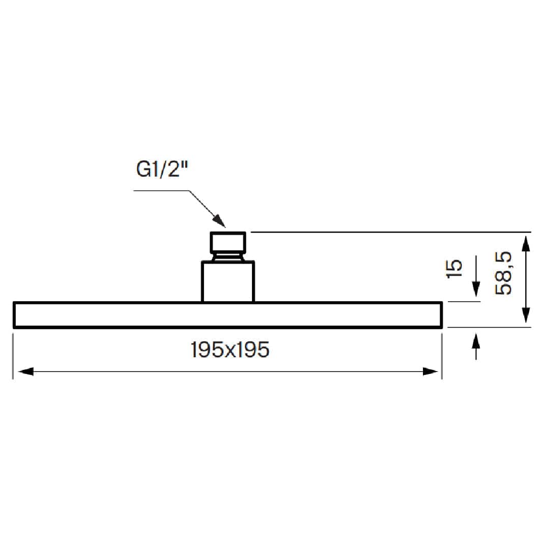 Tapwell ZSOF075 Taksil 195x195mm Tapwell Dusjtilbehør