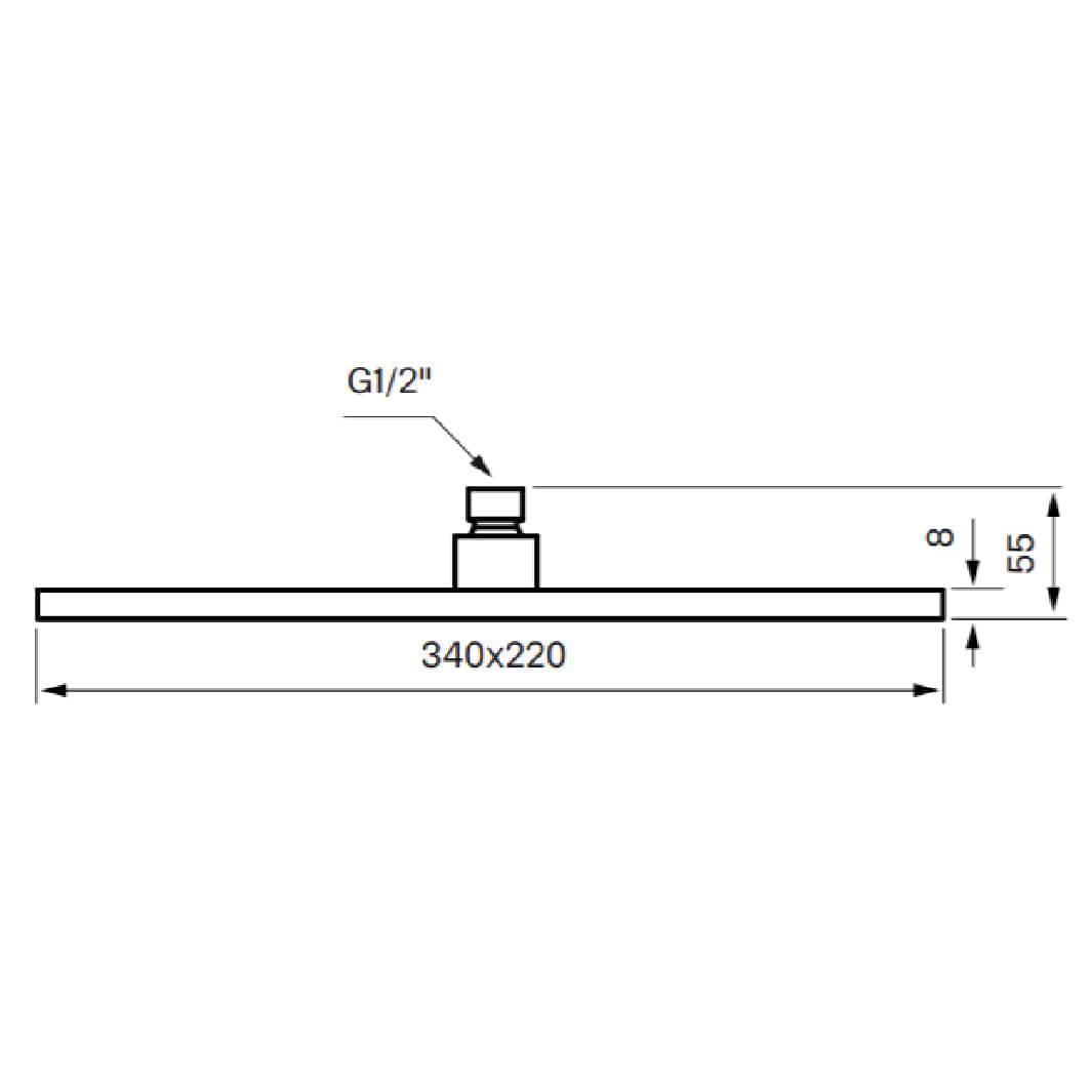 Tapwell ZSOF091 Taksil 340x220mm Krom Tapwell Dusjtilbehør TA-9418090