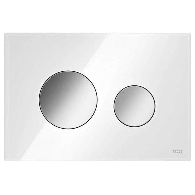 TECEloop Betjeningsplate Glass Hvit glass / Krom Tece Betjeningsplate og trykknapper TE-6122221