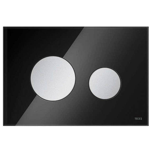 TECEloop Betjeningsplate Glass Svart glass / Matt krom Tece Betjeningsplate og trykknapper TE-6122226