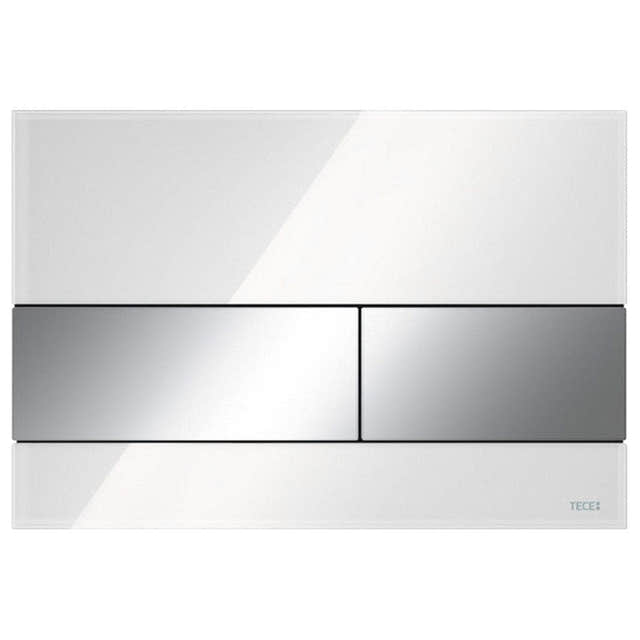 TECEsquare Betjeningsplate Glass Hvit glass / Krom Tece Betjeningsplate og trykknapper TE-6122209