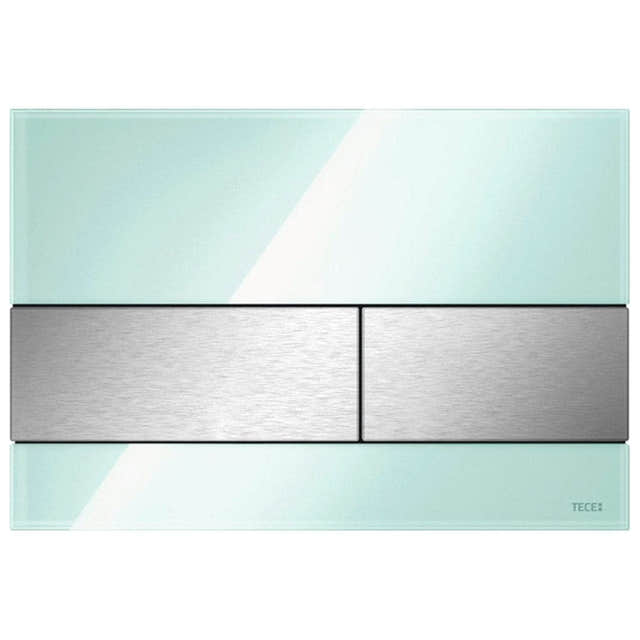 TECEsquare Betjeningsplate Glass Mintgrønn glass / Børstet stål Tece Betjeningsplate og trykknapper TE-6122212