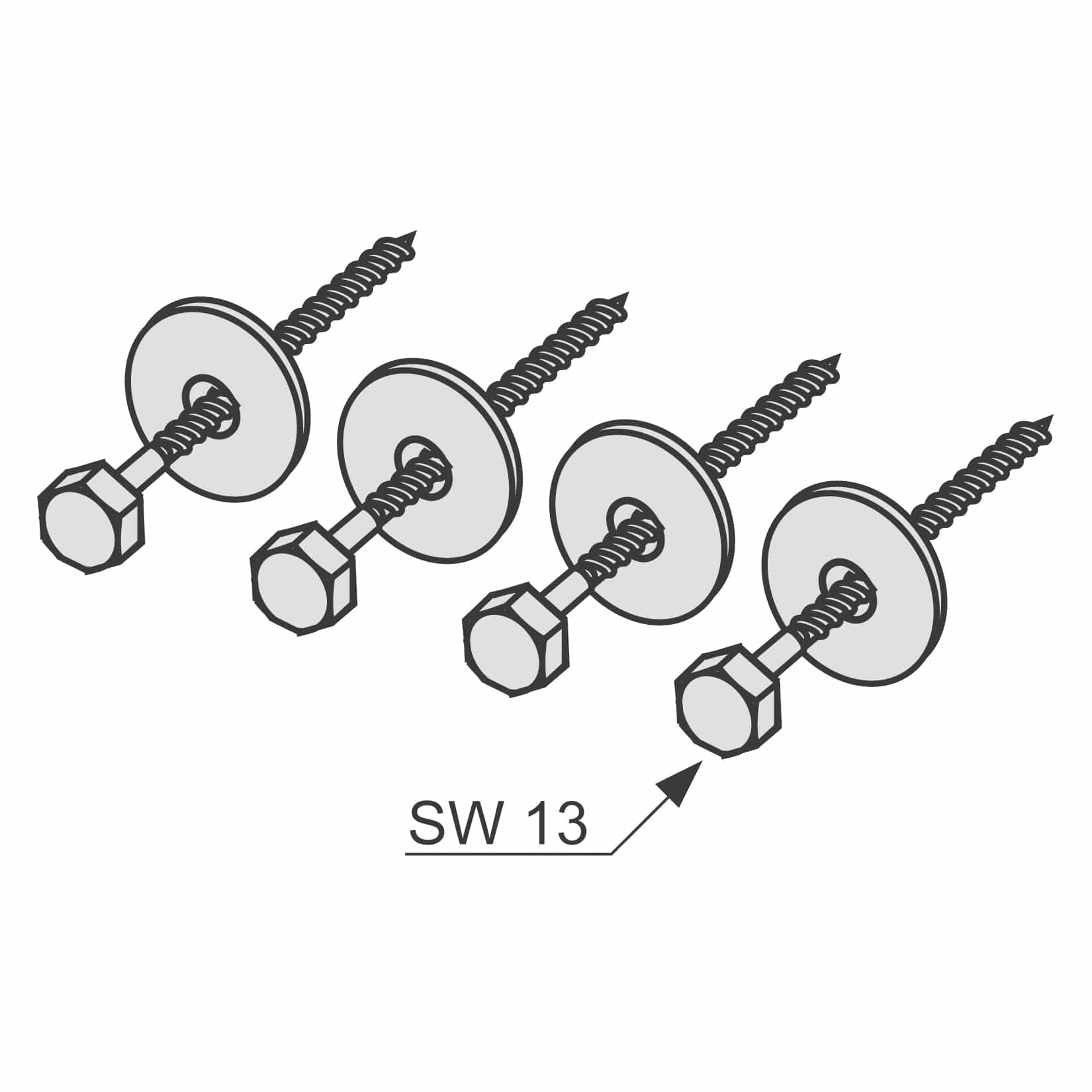 TECEwc Festesett for tre-stendere, 4 pakk Tece Tilbehør toalett TE-6122328