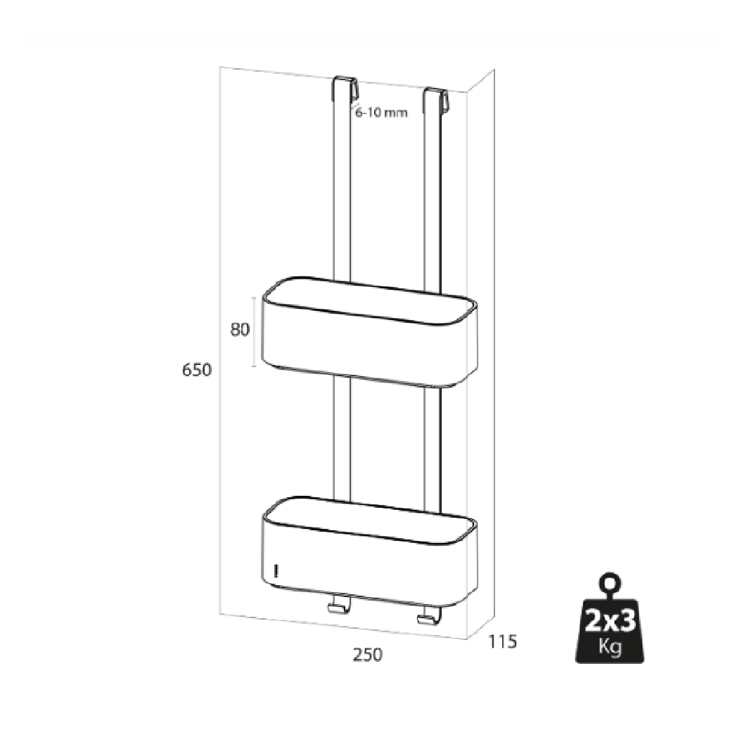 Tiger 2-Store Shower Caddy dusjkurv  Tiger Dusjhylle