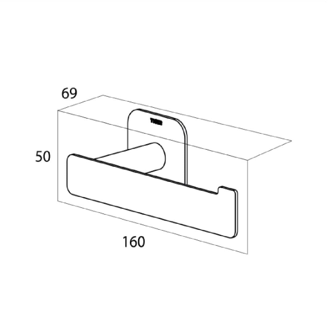 Tiger Colar toalettrullholder L-shape blankpolert Krom Tiger Toalettrullholder CO-T313933