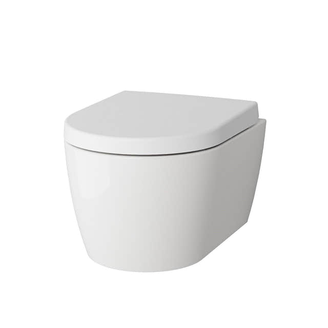 VikingBad Aida Kompakt Veggskål med soft-close sete - vegghengt toalett Hvit / Standard VikingBad Vegghengt toalett VB-113635