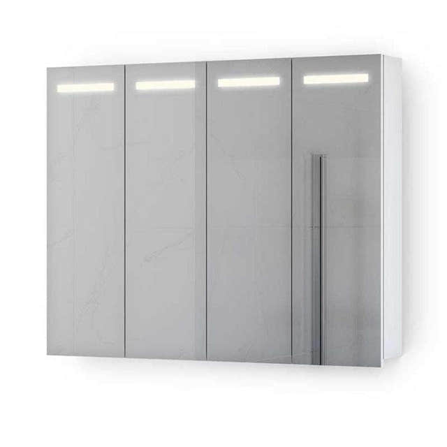 VikingBad Ida Speilskap B50-120cm m/LED og Stikk - innvendig speil Hvit matt / 100cm VikingBad Speilskap VB-111711