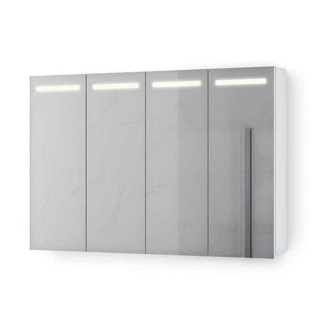 VikingBad Ida Speilskap B50-120cm m/LED og Stikk - innvendig speil Hvit matt / 120cm VikingBad Speilskap VB-111712