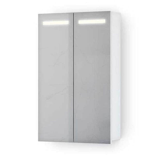 VikingBad Ida Speilskap B50-120cm m/LED og Stikk - innvendig speil Hvit matt / 50cm VikingBad Speilskap VB-111707