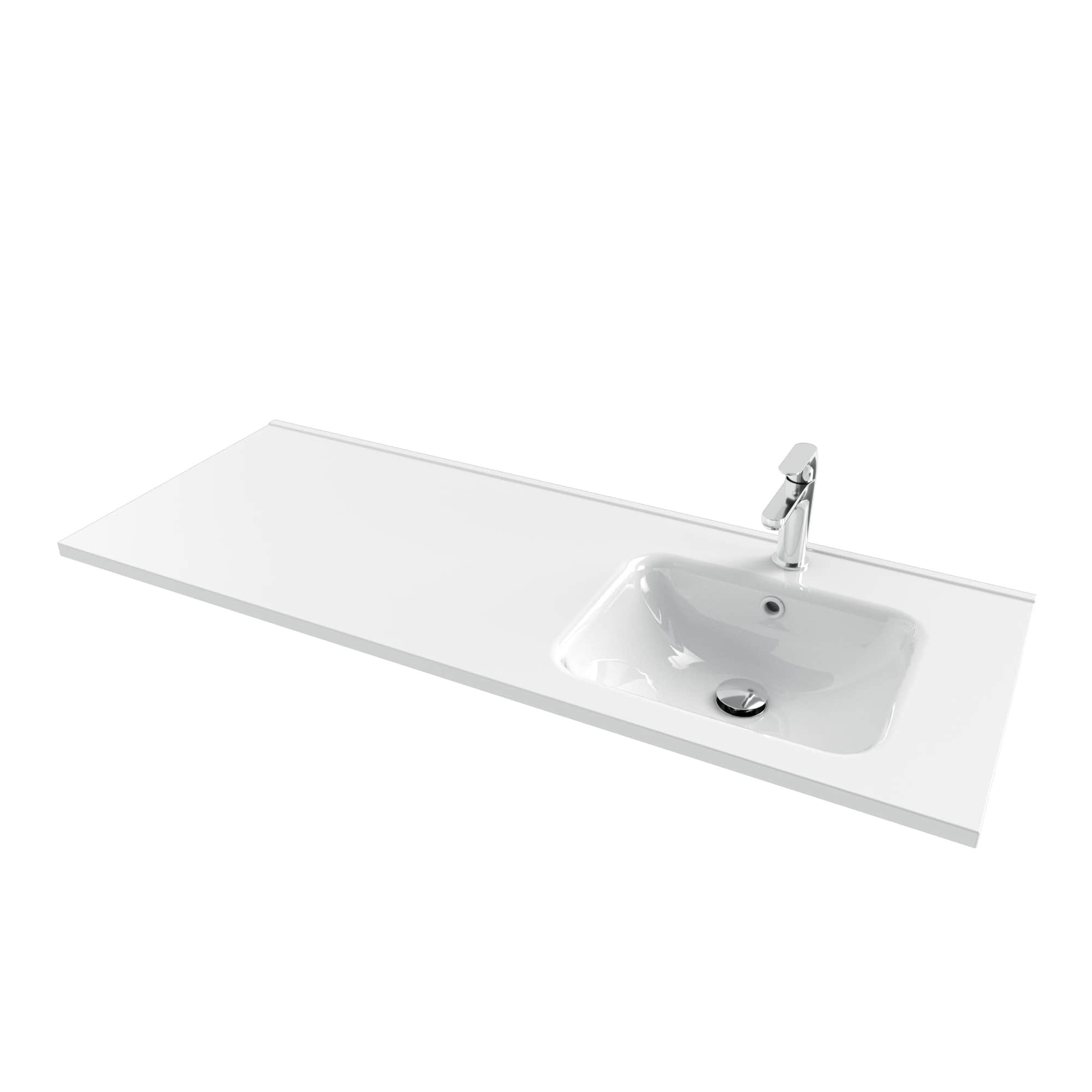 VikingBad INA D46 Thin Møbelservant B60-180cm - H2cm Hvit / 120cm høyre VikingBad Møbelservant VB-011916