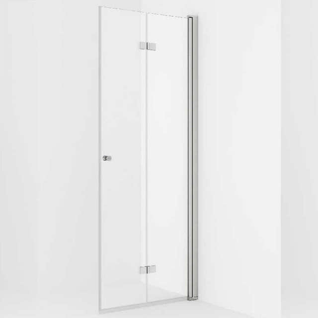 Vikingbad Liam Dusjdør Leddet H195cm Sølv / 70cm høyre / Klart glass VikingBad Dusjdør VB-001431-01