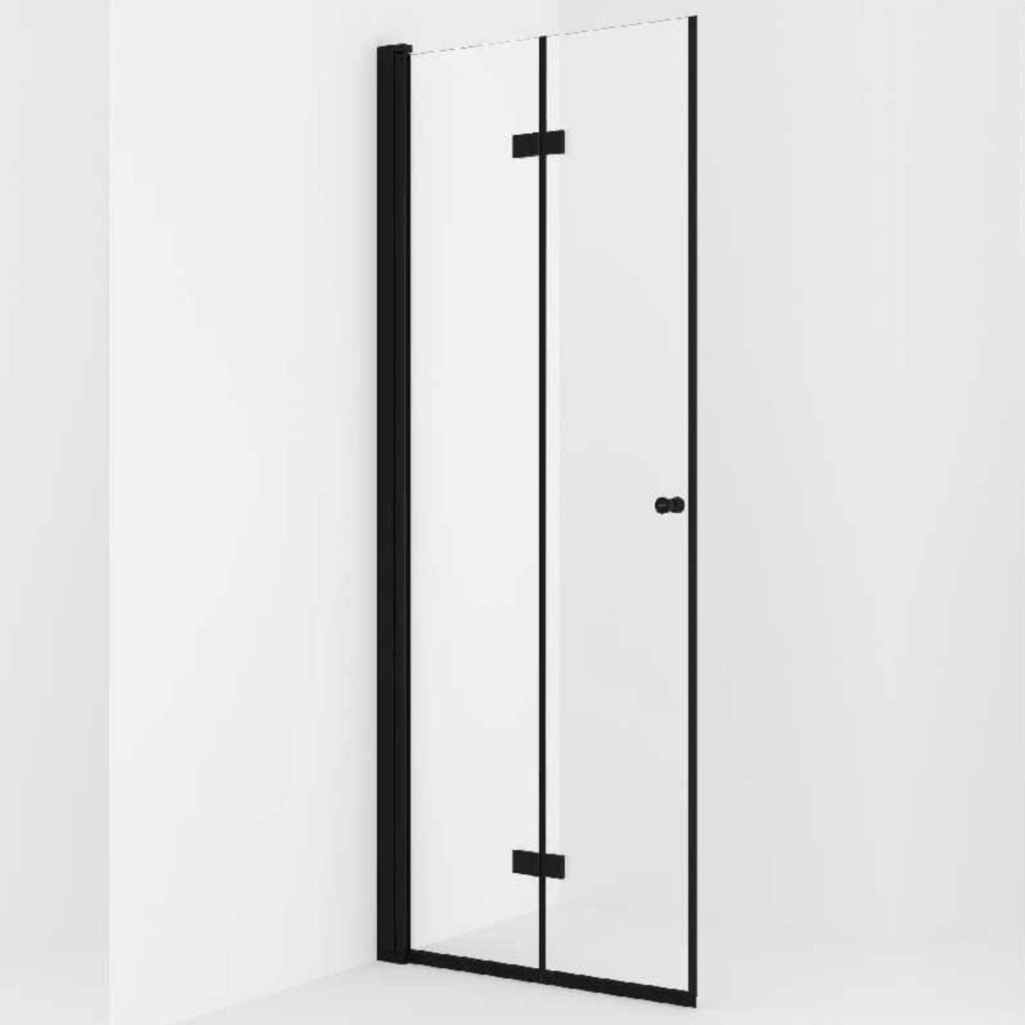 Vikingbad Liam Dusjdør Leddet H195cm Svart matt / 70cm venstre / Klart glass VikingBad Dusjdør VB-001392-01