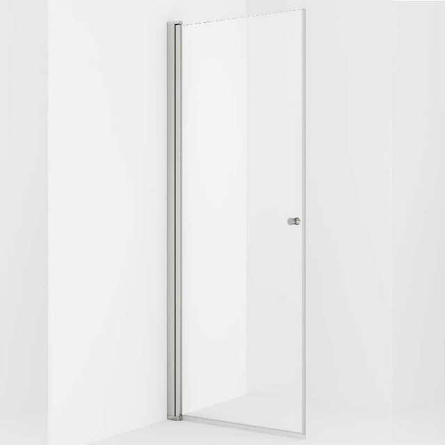 VikingBad Liam Dusjdør Rett H195cm Sølv / 70cm / Klart glass VikingBad Dusjdør VB-001374-01