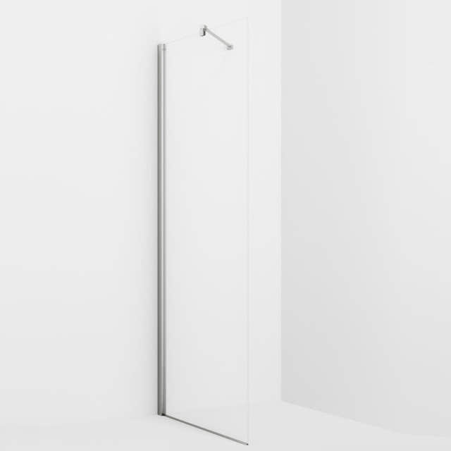 VikingBad Liam Glassfelt Rett H193cm Sølv / 20cm / Klart glass VikingBad Dusjvegg VB-003731-01