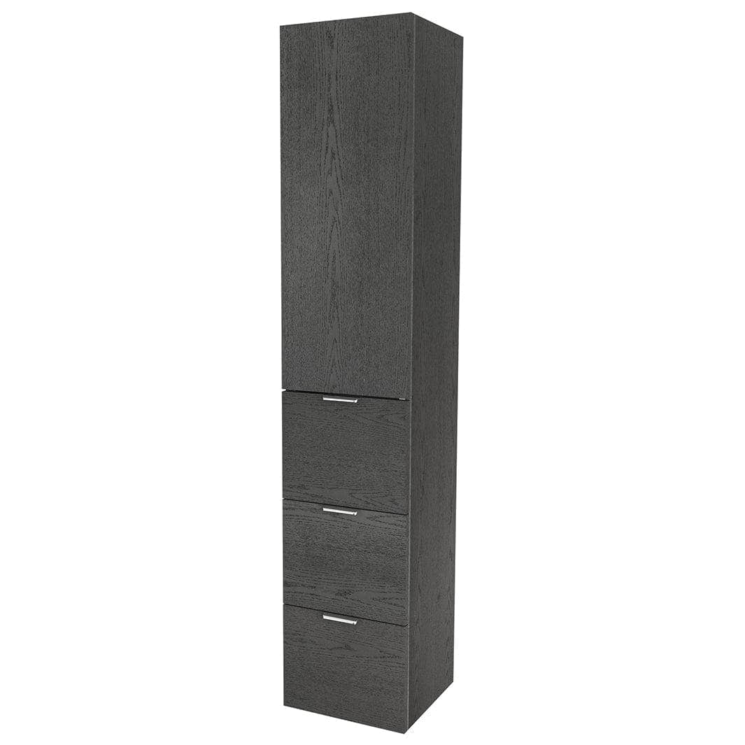 VikingBad MIE STAV H176 3S Høyskap Svart matt VikingBad Høyskap bad VB-115107