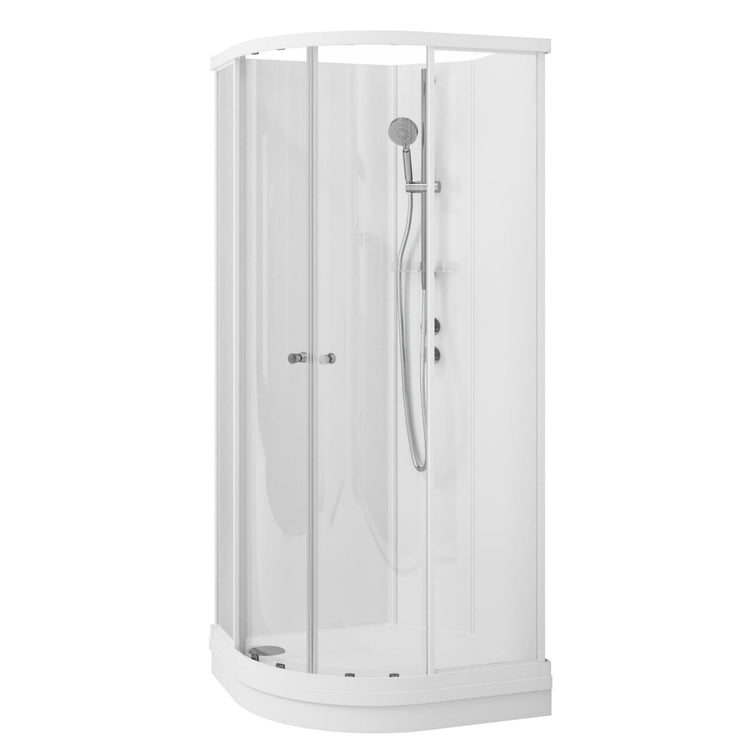Vikingbad Sofia Dusjkabinett Buet H210cm Hvite Bakvegger