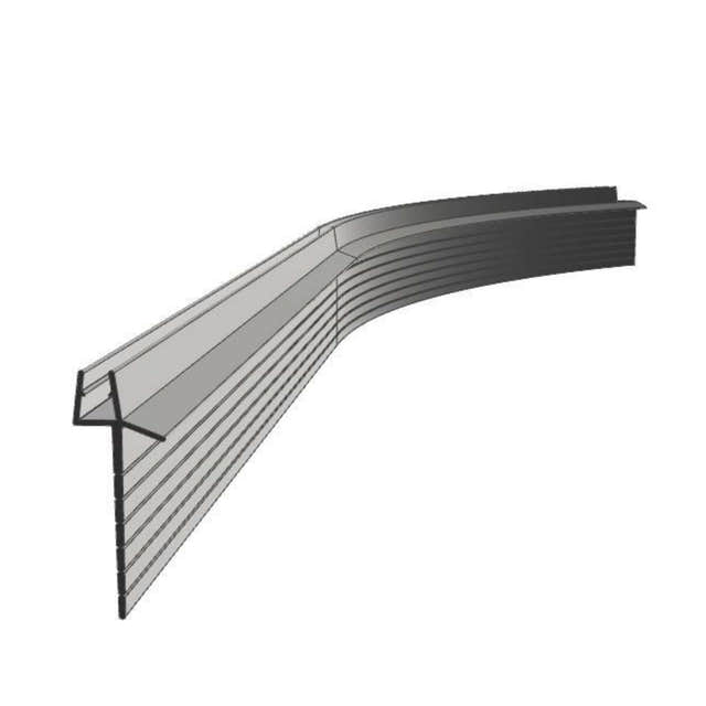 VikingBad Subbelist Liam Buet PVC H51mm Rivbar - B79cm Svart matt / Høyre VikingBad Reservedel dusj VB-009139-02