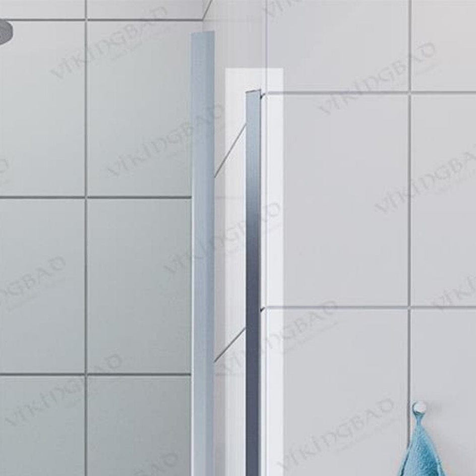 VikingBad Veggprofil Fast Alu Magnetlist Universal Sølv H193cm (til Dusjdør rett) VikingBad Veggprofil VB-105748
