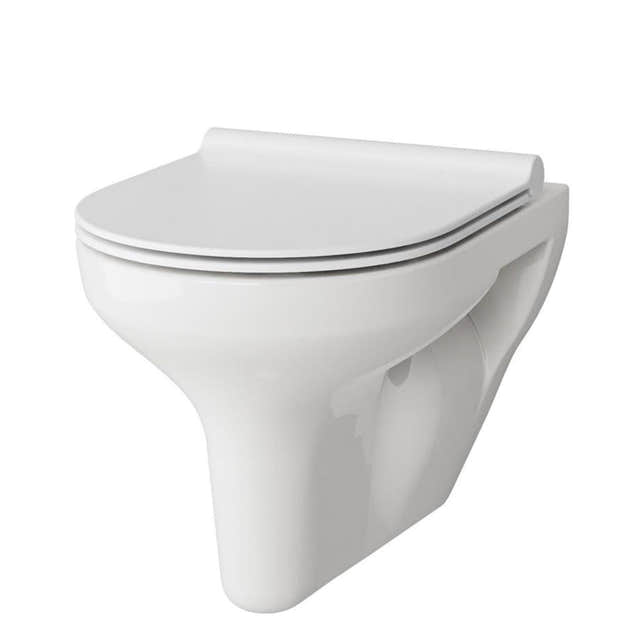 VikingBad Vito Veggskål B50cm uten sete - vegghengt toalett Hvit VikingBad Vegghengt toalett VB-005554