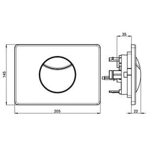 OUTLET: Villeroy & Boch ViConnect E100 Trykkplate Vandalsikker