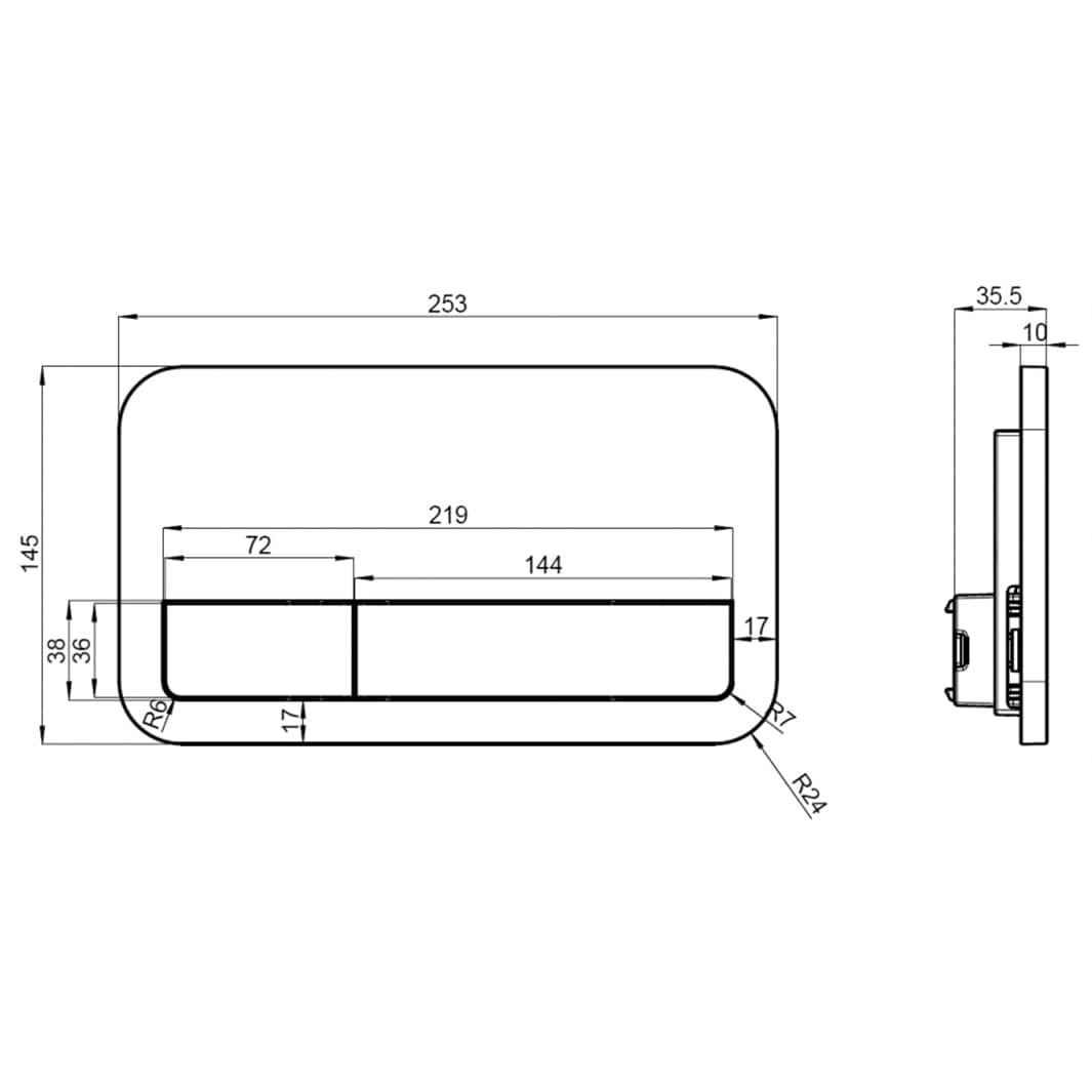 Villeroy & Boch ViConnect E200 Trykkplate Villeroy & Boch Betjeningsplate og trykknapper