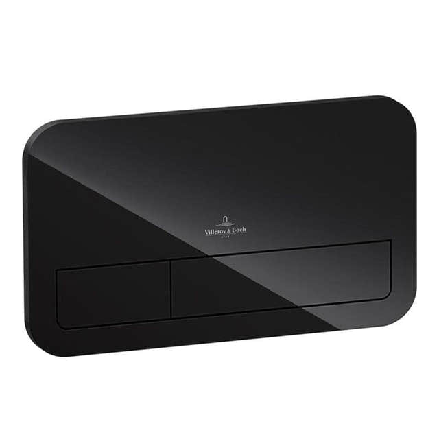 Villeroy & Boch ViConnect L200 Trykkplate - svart glass Svart glass Villeroy & Boch Betjeningsplate og trykknapper VIL-6026009