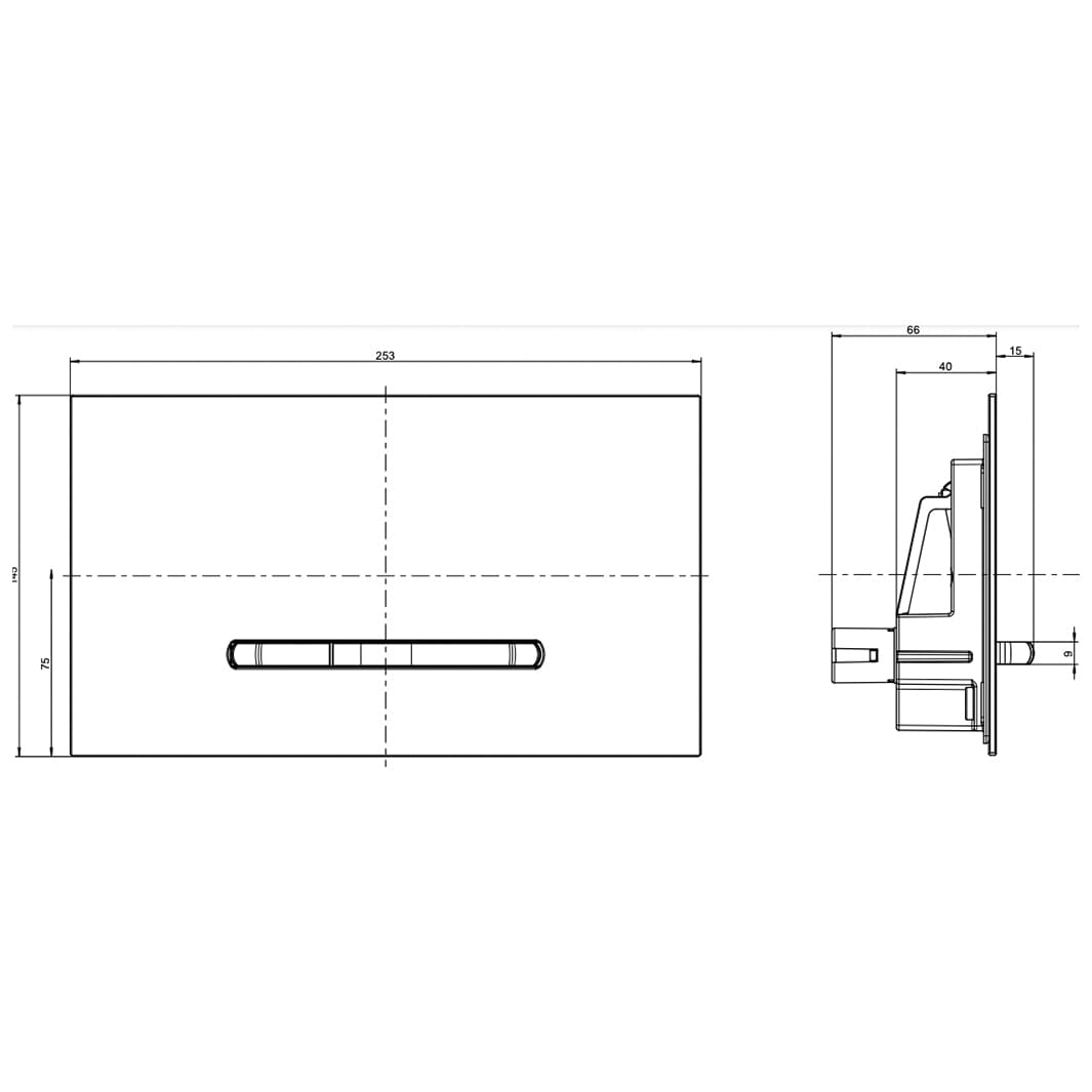 Villeroy & Boch ViConnect M300 Trykkplate - glass Villeroy & Boch Betjeningsplate og trykknapper